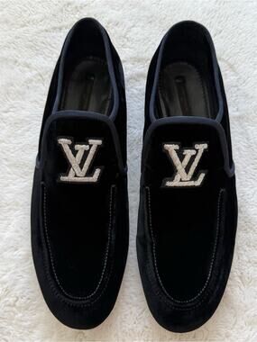 Louis Vuitton LV Monogram velvet loafers size 10 US  Authentic